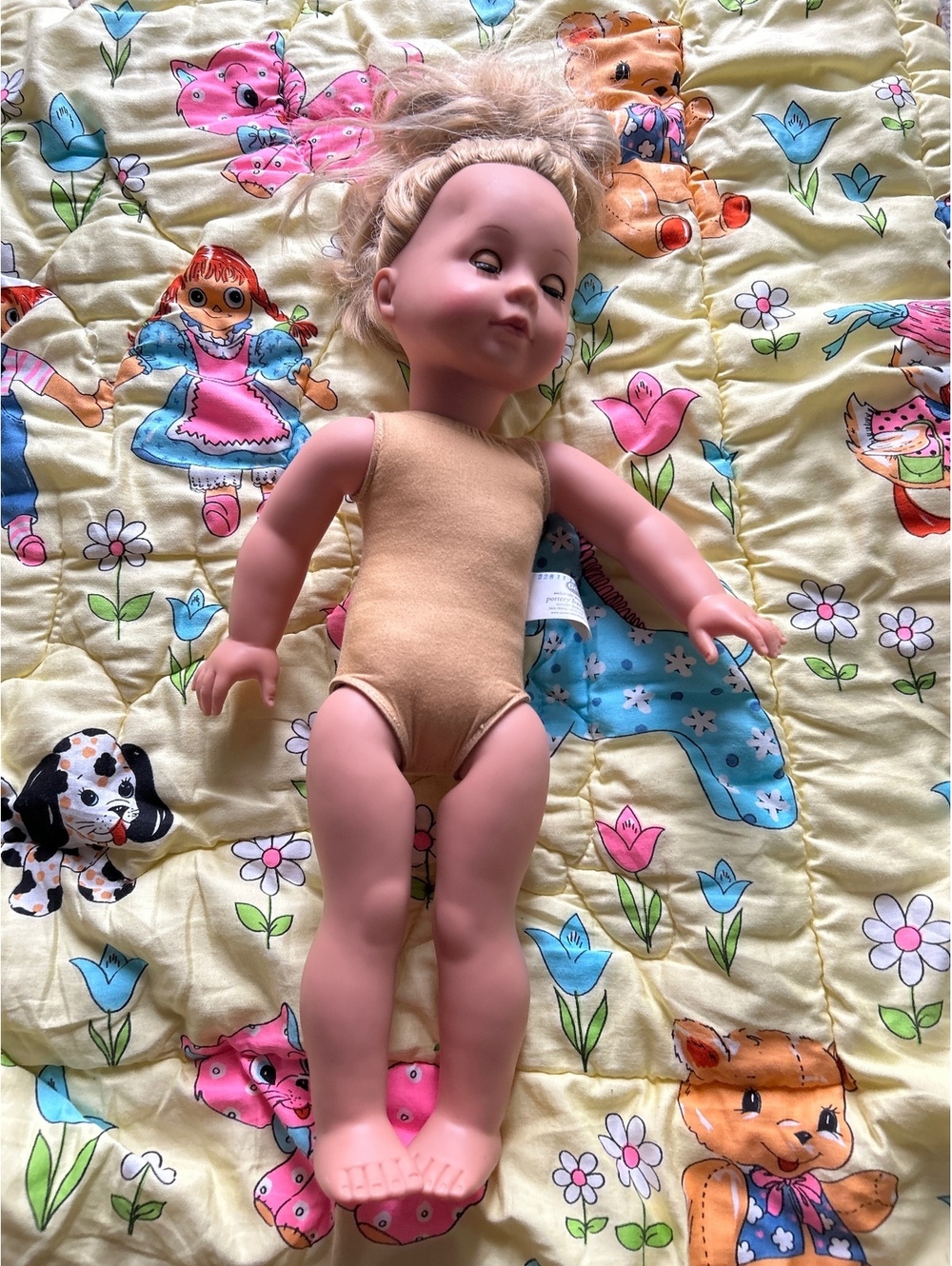 Pottery Barn Kids Doll with Blonde Hair and Brown Bodysuit